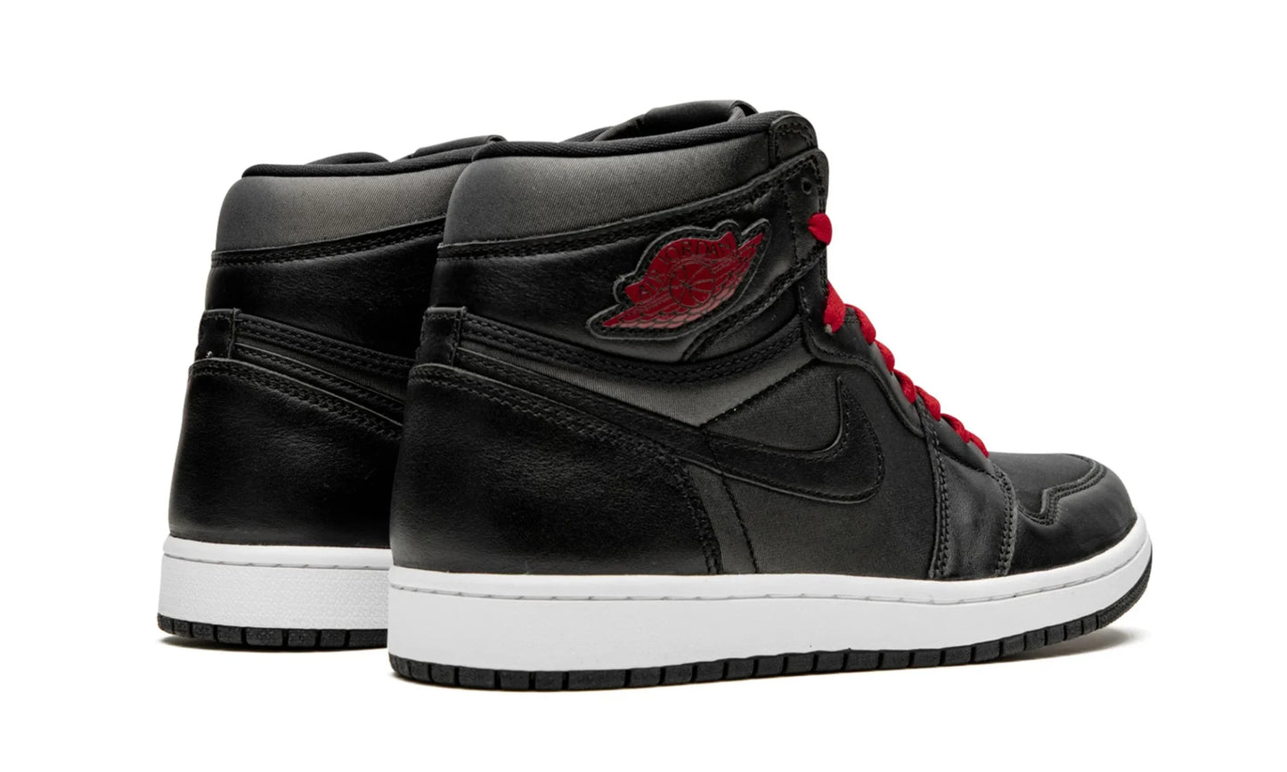 Jordan 1 Retro High Black Satin Gym Red