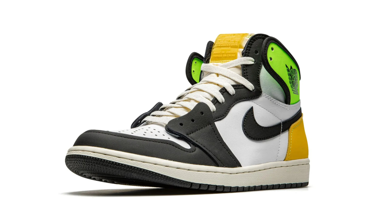 Jordan 1 Retro High White Black Volt University Gold