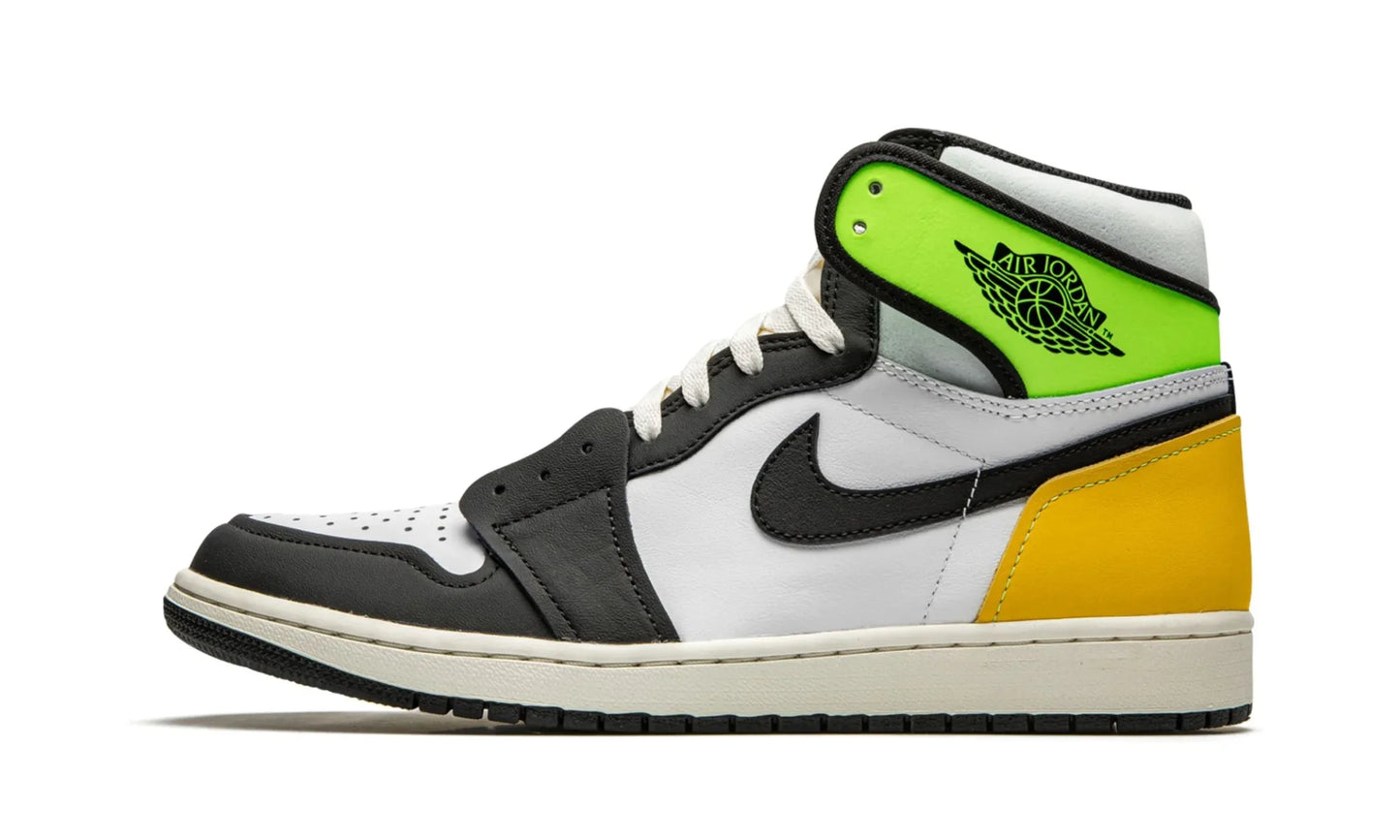 Jordan 1 Retro High White Black Volt University Gold