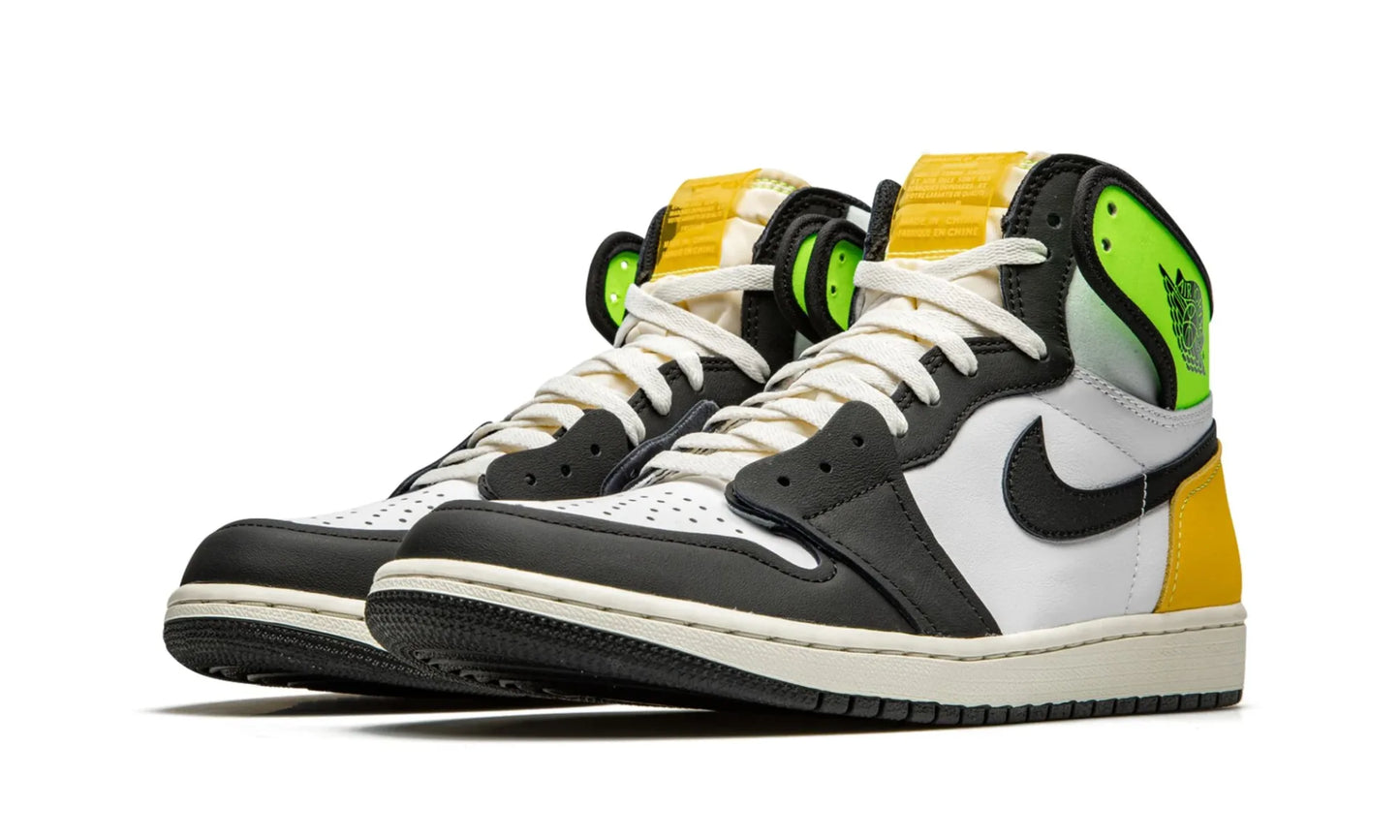 Jordan 1 Retro High White Black Volt University Gold